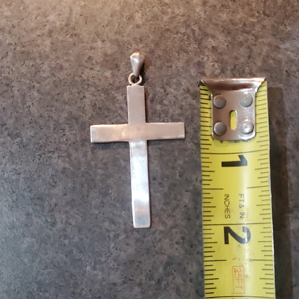 Vintage Sterling 925 Large Cross Pendant